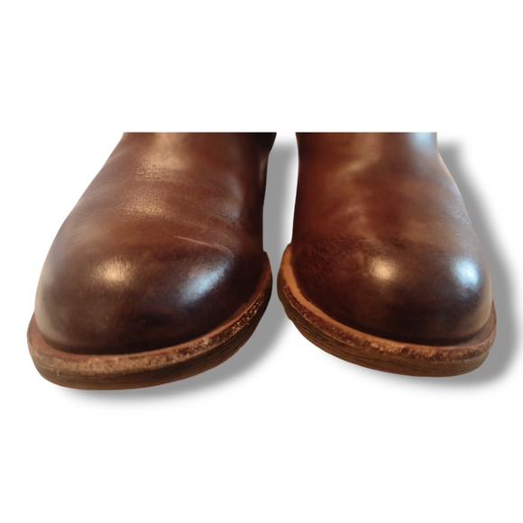 Sofft Sharnell II, Brown Leather Knee-High Boots, zip and tie - Picture 10 of 13